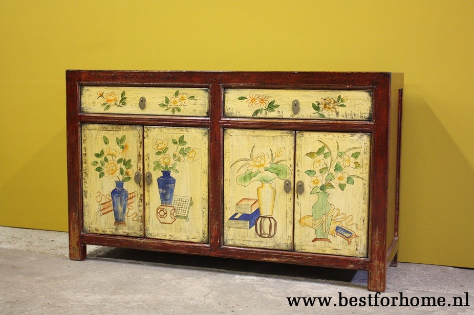 Origineel Oud Houten Dressoir China Kleurrijke Landelijke Kast NO 882 5