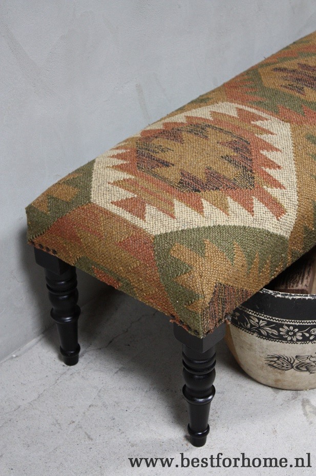 Sobere Oosterse Kelim Bank Landelijke Hocker Oriental Chic NO 505 3