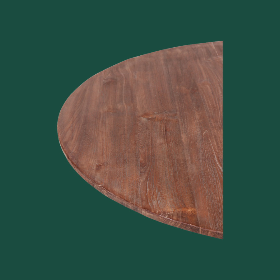 Stoere Grote Unieke Bijzettafel Ronde Landelijke Teak Houten Wijntafel 100 CM NO 484 2