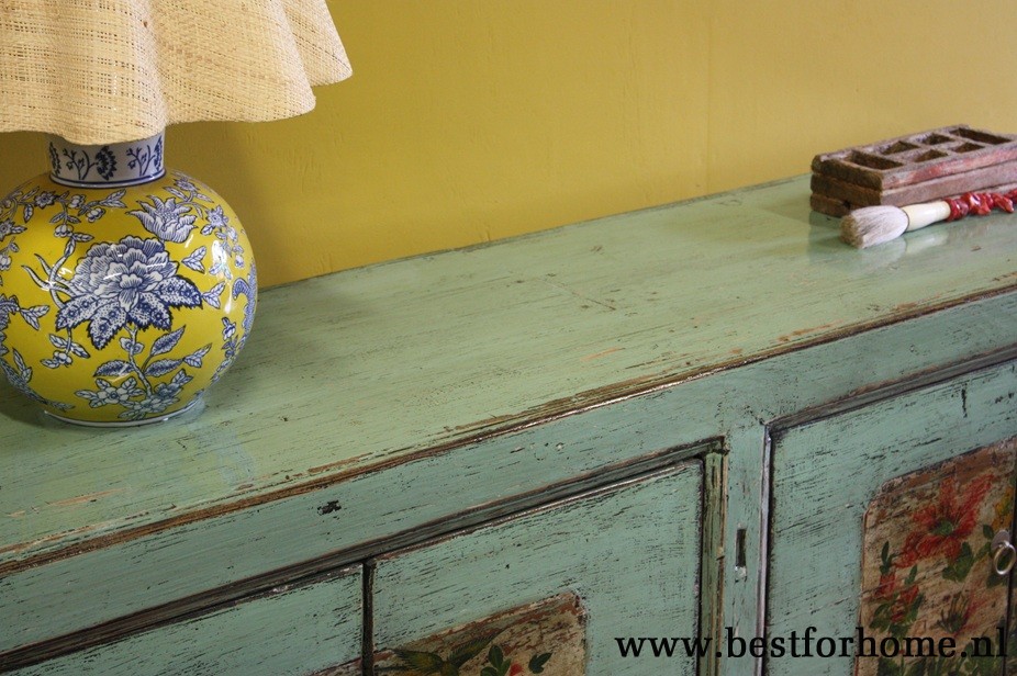 Uniek Gebloemd Dressoir Boho Vintage Kast Kleurrijk NO 730 3
