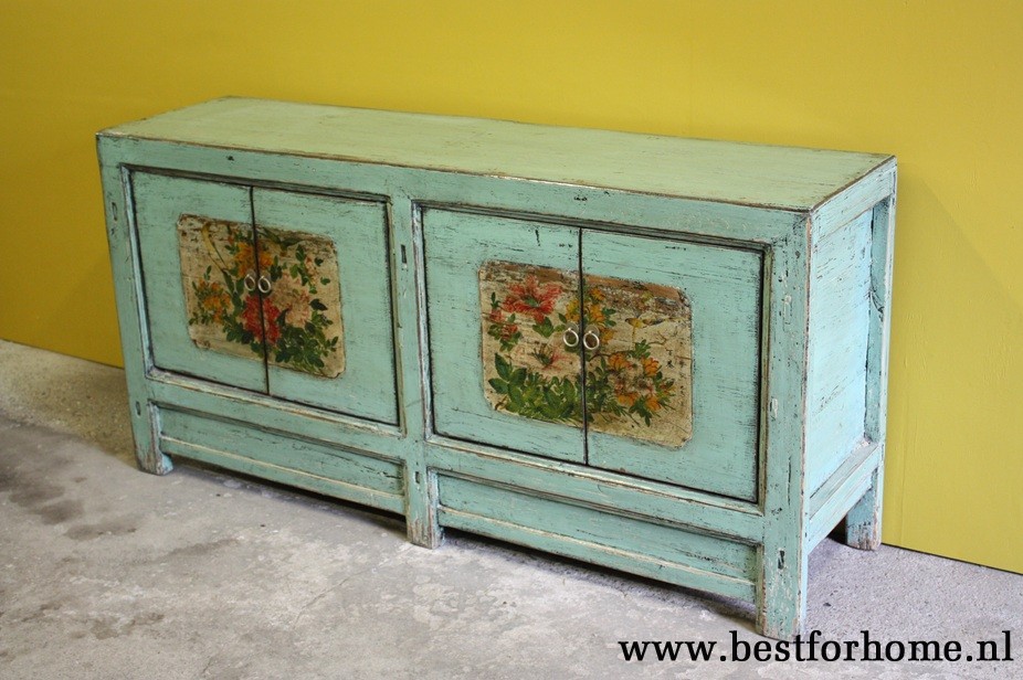 Uniek Gebloemd Dressoir Boho Vintage Kast Kleurrijk NO 730 7