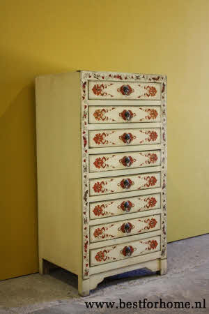 Authentieke Ladenkast Kleurrijk Chinees Kastje Bohemian Vintage Look NO 872 4