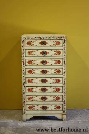 Authentieke Ladenkast Kleurrijk Chinees Kastje Bohemian Vintage Look NO 872 9