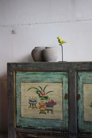 Aziatische Kleurrijke Beschilderde Kast Uniek Chinees Vintage Style Dressoir NO 382 3_20251101200614