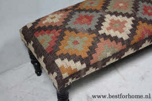 Bohemian Landelijk Kelim Bankje Oosterse Hocker Kilim NO 330 3