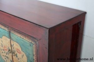 Chinees Uniek Houten Dressoir Kleurrijke Aziatische Kast NO 392 3