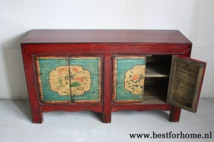 Chinees Uniek Houten Dressoir Kleurrijke Aziatische Kast NO 392 5