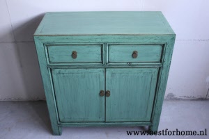 Chinees Uniek Kastje Azuurblauw Bohemian Landelijk Dressoir NO 589 5