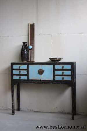 Chinese Unieke Houten Wandtafel Oosterse Landelijke Sidetable Gekleurd NO 301 2_20251102103354