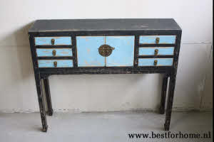 Chinese Unieke Houten Wandtafel Oosterse Landelijke Sidetable Gekleurd NO 301 4_20251102103406