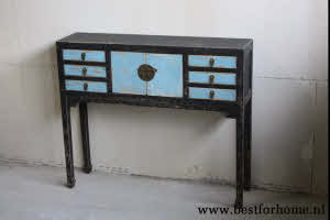 Chinese Unieke Houten Wandtafel Oosterse Landelijke Sidetable Gekleurd NO 301 5_20251102103412