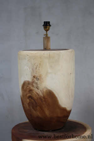 Grote Stoere Houten Lampenvoet Robuuste Lamp Oosters Hardhout NO 466 2