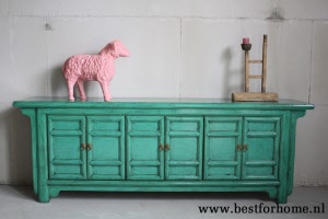 Oosterse Originele Gekleurde Kast Vintage Bohemian Style Dressoir China NO 289 2
