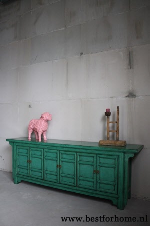 Oosterse Originele Gekleurde Kast Vintage Bohemian Style Dressoir China NO 289 3