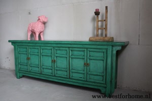 Oosterse Originele Gekleurde Kast Vintage Bohemian Style Dressoir China NO 289 4