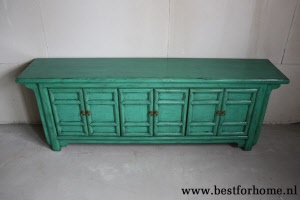 Oosterse Originele Gekleurde Kast Vintage Bohemian Style Dressoir China NO 289 5