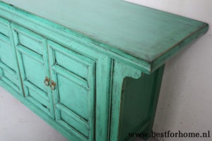 Oosterse Originele Gekleurde Kast Vintage Bohemian Style Dressoir China NO 289 6