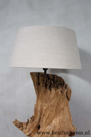 Robuuste Houten Tafellamp Stoere Lamp Uniek Wortelhout NO 111 2