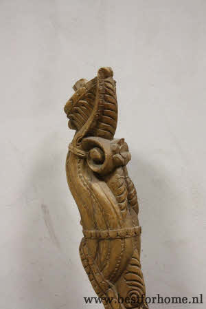 Sober Stoer Origineel Oud Houten Ornament Landelijk Object India NO 293 2