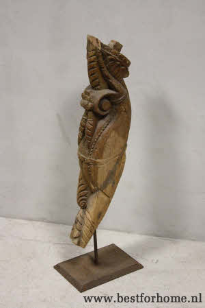 Sober Stoer Origineel Oud Houten Ornament Landelijk Object India NO 293 4