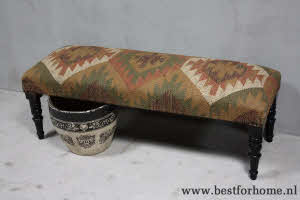 Sobere Oosterse Kelim Bank Landelijke Hocker Oriental Chic NO 505 2