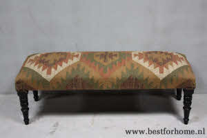 Sobere Oosterse Kelim Bank Landelijke Hocker Oriental Chic NO 505 4