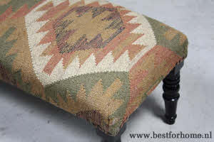 Sobere Oosterse Kelim Bank Landelijke Hocker Oriental Chic NO 505 7