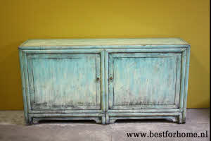 Stoer Origineel Gekleurd Dressoir Wereldse Kast Landelijk Meubel NO 902 5