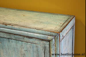 Stoer Origineel Gekleurd Dressoir Wereldse Kast Landelijk Meubel NO 902 6
