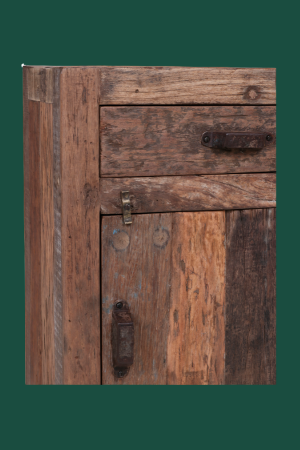 Stoer Vintage Style Nachtkastje Oud Hout Rustiek Bassano Kastje NO 160 3