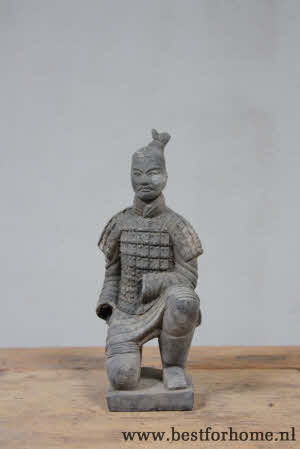Stoere Unieke Verweerde Terracotta Krijger Chinees Beeldje NO 929 2