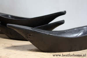 Stoere Zwarte Gerecycled Oud Houten Schaal Unieke Wereldse Bak NO 913 3