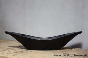 Stoere Zwarte Gerecycled Oud Houten Schaal Unieke Wereldse Bak NO 913 6