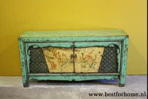 Uniek Kleurrijk 2 Deurs Dressoir Chinese Kast Bohemian Stoer NO 704 6
