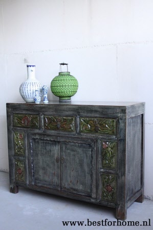 Uniek Landelijk Oosters Dressoir Vintage Style Chinese Kast NO 414 2
