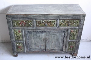 Uniek Landelijk Oosters Dressoir Vintage Style Chinese Kast NO 414 3