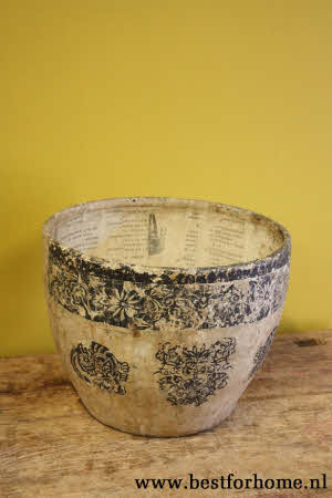 Unieke Oosterse Pot Papier Vintage Landelijk Vaas NO 902 4
