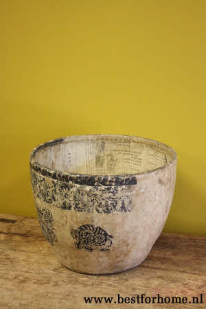 Unieke Oosterse Pot Papier Vintage Landelijk Vaas NO 902 5