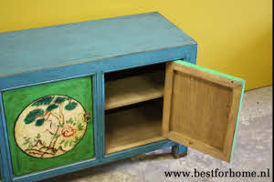 Vintage Style Kleurrijk Dressoir Unieke Chinese Kast Werelds Houten Meubel NO 592 8