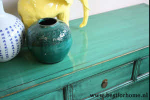 Werelds Landelijk Oosters Dressoir Unieke Chinese Kast Mintgroen NO 190 5_20251101200811