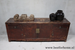 groot sober stoer oud houten dressoir unieke landelijke kast no 460 2
