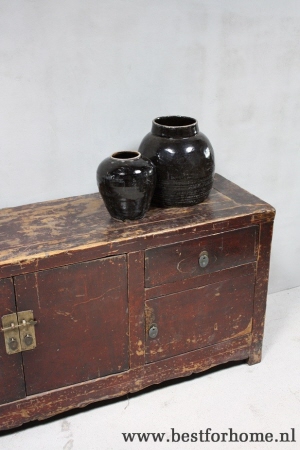 groot sober stoer oud houten dressoir unieke landelijke kast no 460 3