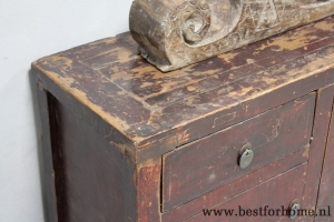 groot sober stoer oud houten dressoir unieke landelijke kast no 460 4
