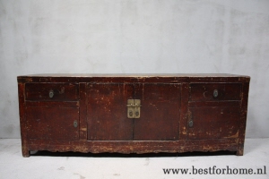 groot sober stoer oud houten dressoir unieke landelijke kast no 460 6