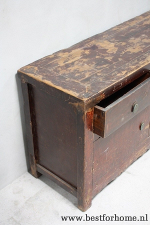 groot sober stoer oud houten dressoir unieke landelijke kast no 460 7
