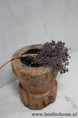 grote robuuste oude 'vijzel' pot unieke stoer landelijk no 1078 3