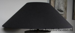 grote schuine zwart linnen lampenkap dia 85 cm 1