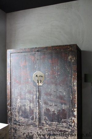 landelijke antieke chinese bruidskast stoere originele oude houten kast no 911 5