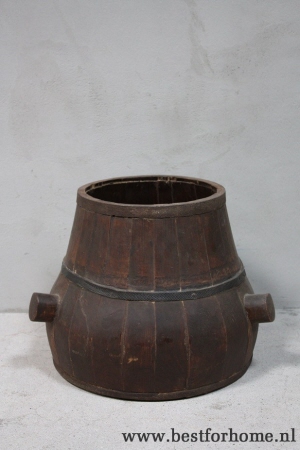 oude stoere chinese houten wijnvat sobere landelijke grote pot no 291 2