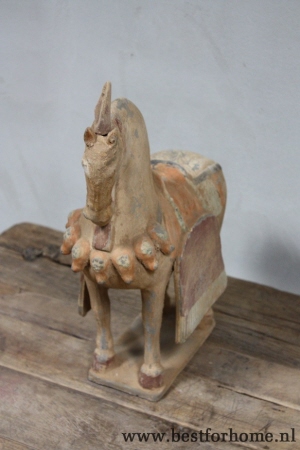 prachtig oosters stenen paard uniek landelijk aardewerk object no 163 6